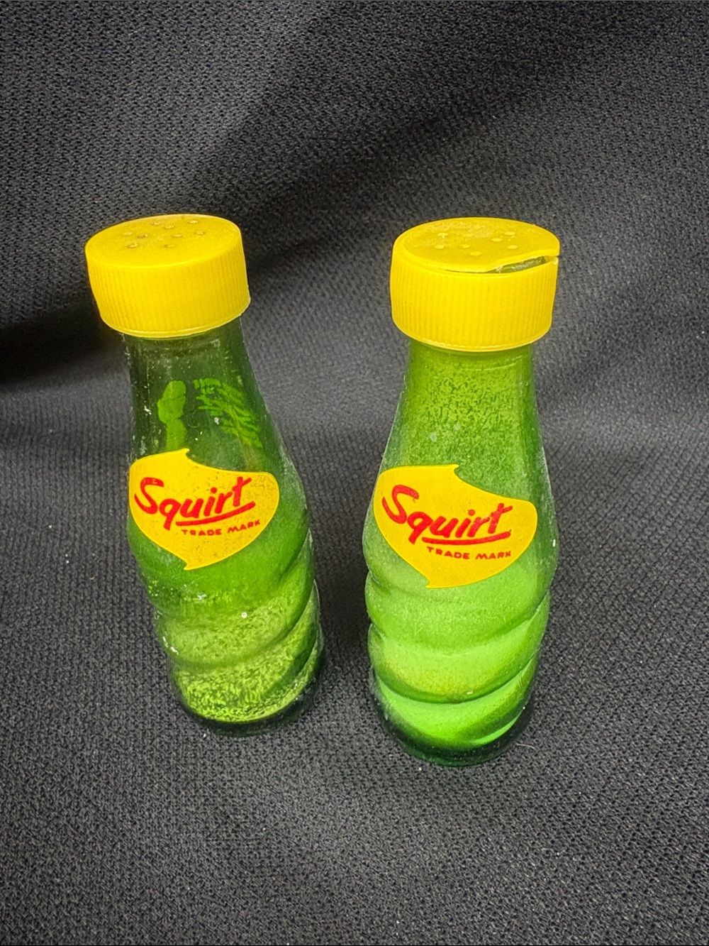 Vintage Squirt Soda Bottle Salt & Pepper Shakers